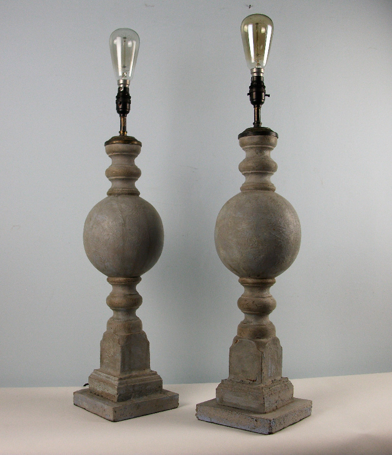 A pair of decorative painted table lamps